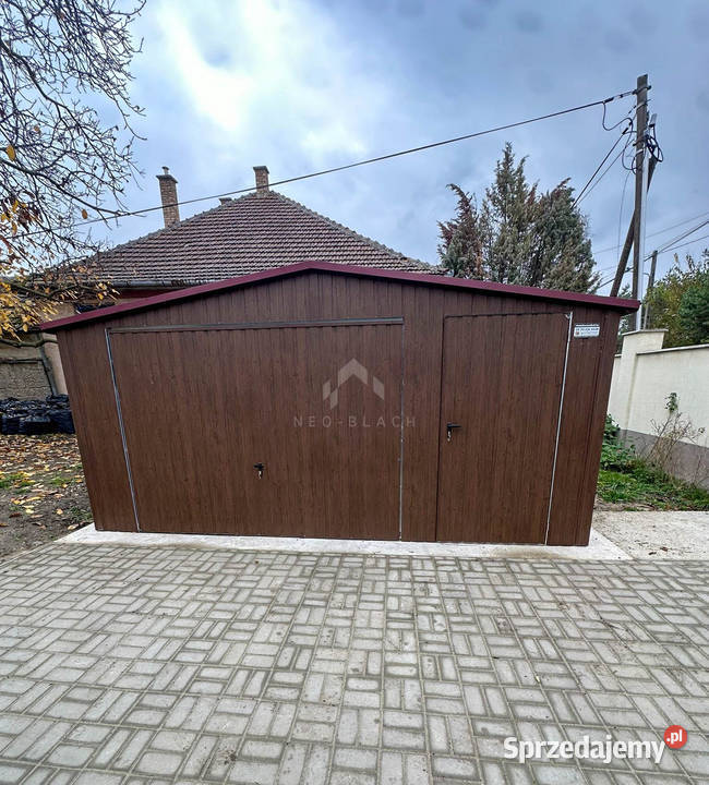 Garaż blaszany 5x5m Brama uchylna drzwi okno sprzedam