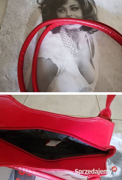 Torebka na ramię shopper do ręki modna czerwona Kielce