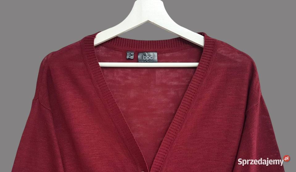 Damski bawełniany sweternarzutka bordowa z Chrzanów