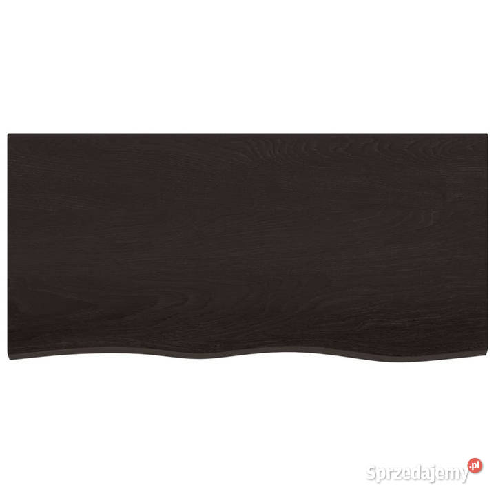 Blat stołu ciemnobrązowy 100x50x2 lite drewno