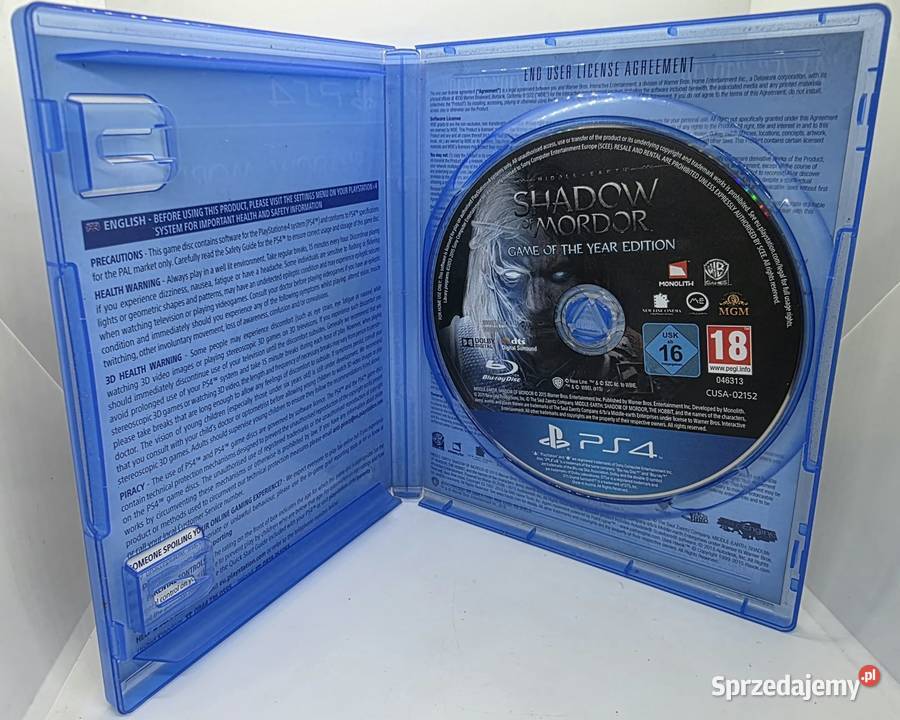 Gra Middle Earth Shadow Of Mordor 4 Gry na konsole Elbląg sprzedam