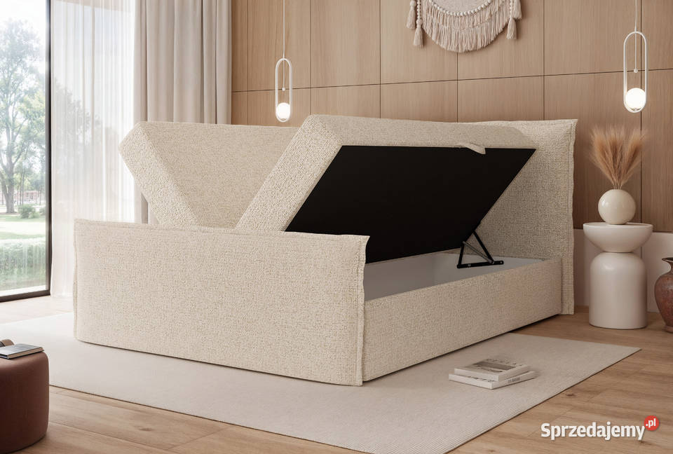 Łóżko kontynentalne z pojemnikiem Cord różne Tarchały Małe