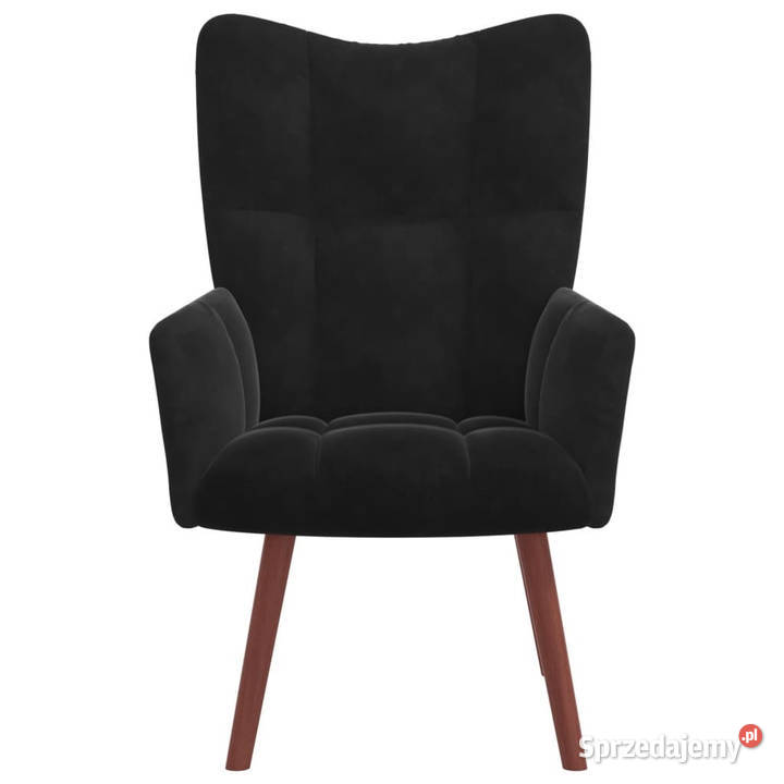 Fotel czarny obity aksamitem WM328057