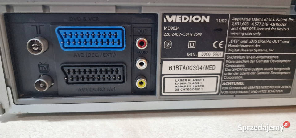 Medion Video i DVD 6 głowic MD 9034 MD9034 Międzychód