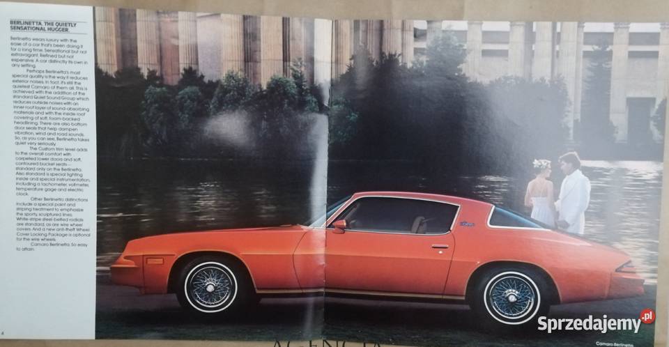 1981 Chevrolet Camaro USA prospekt folder małopolskie Kraków sprzedam