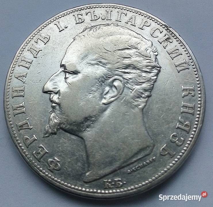 BUŁGARIA5 LEWA 1894 r SREBRO 0900FERDYNAND Antyki, Sztuka, Kolekcje Legionowo