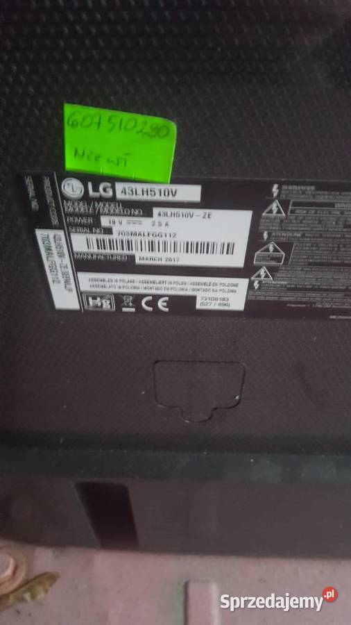TELEWIZOR LG 43LK5100 43FULL HD CZARNY NA CZĘŚCI LG mazowieckie