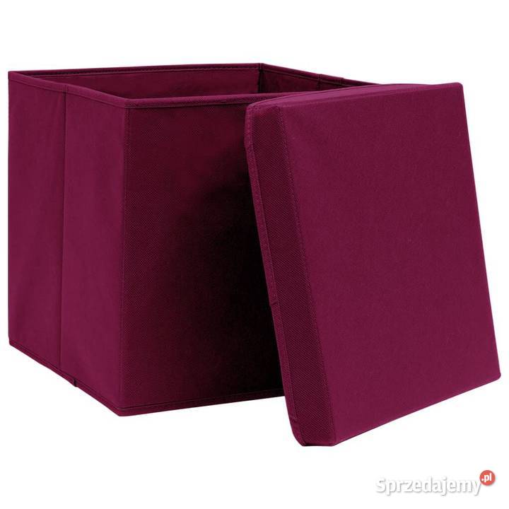 vidaXL Pudełka z pokrywami 4 ciemnoczerwone mazowieckie sprzedam