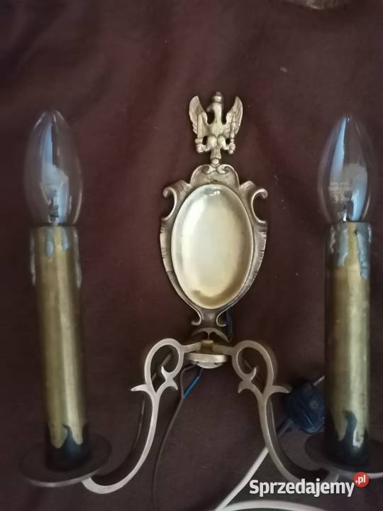 Mosiężny podwójny kinkiet Księstwo Warszawskie