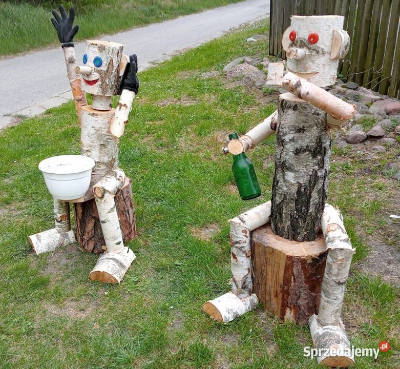 Figurki ogrodowe z drewna brzozy na zamowienie Brody