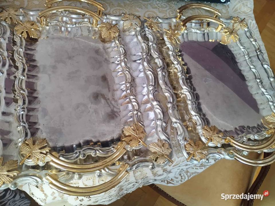 platerowane tace zestaw 2 lubuskie sprzedam