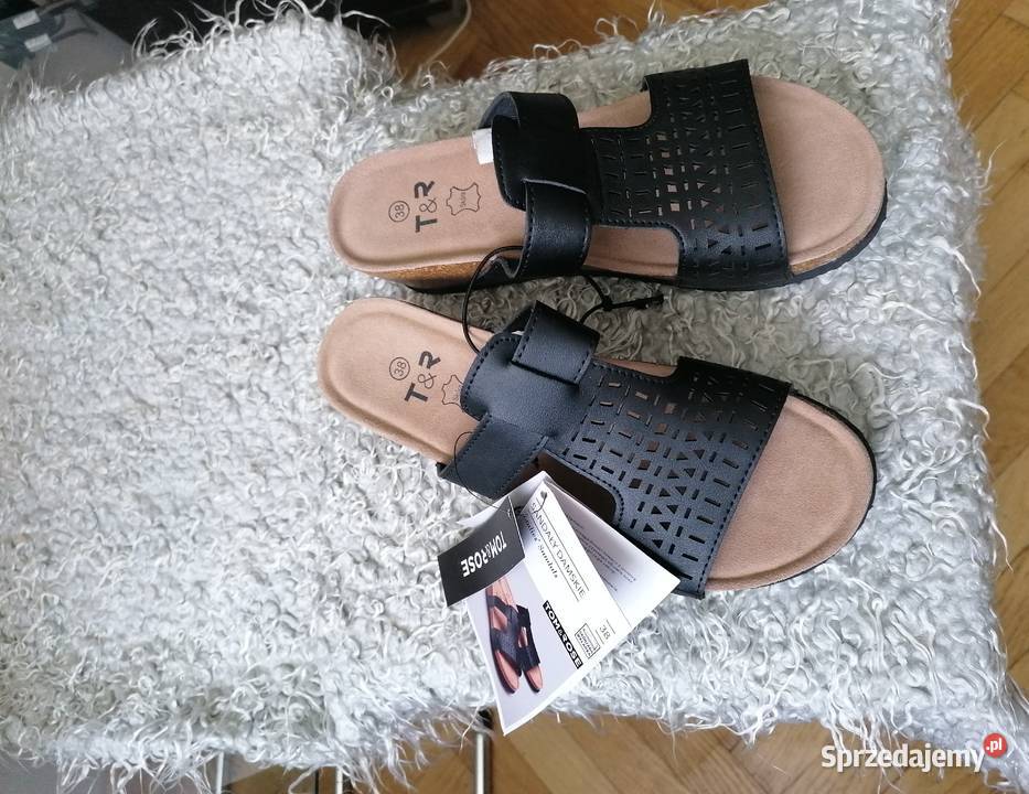 NOWE CZARNE SANDAŁY DAMSKIE TOMROSE R38 inna Łódź
