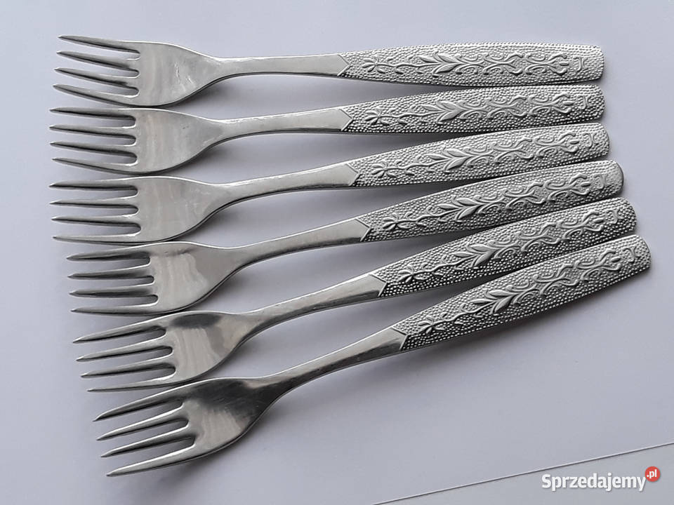Widelce obiadowe 1 ROŚLINNY Gerlach sztućce PRL Dąbrowa Górnicza