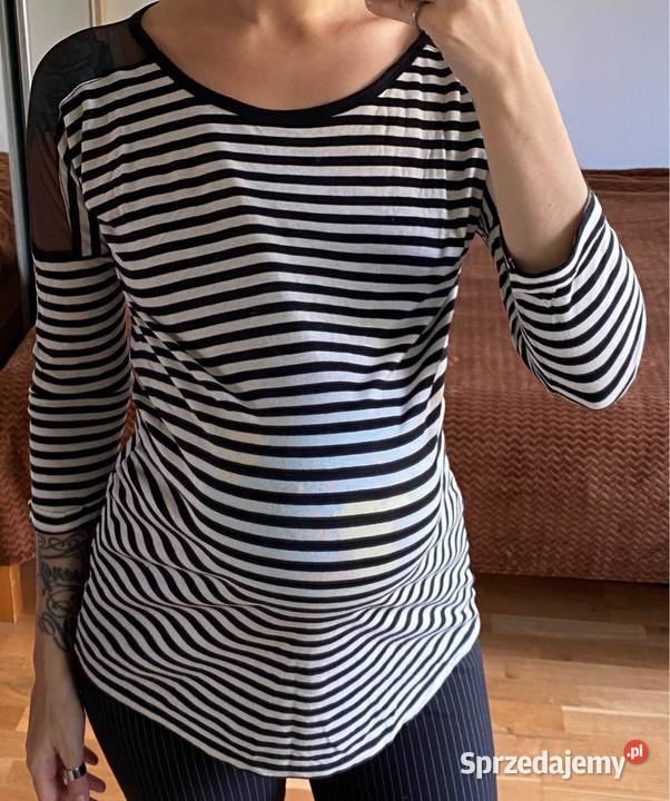 Bluzka Ciążowa w Paski z Siateczką Look Kraków