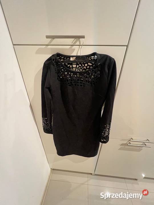 elegancka czarna sukienka z ozdobami M czarny Spódnice i sukienki Gdańsk