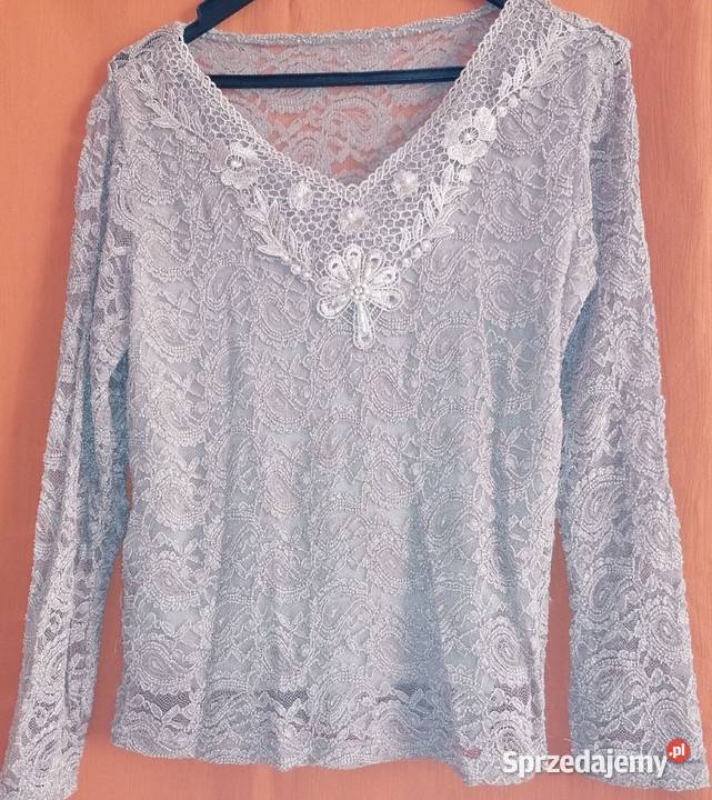 Bluzka koronkowa beżowa rozmiar ML