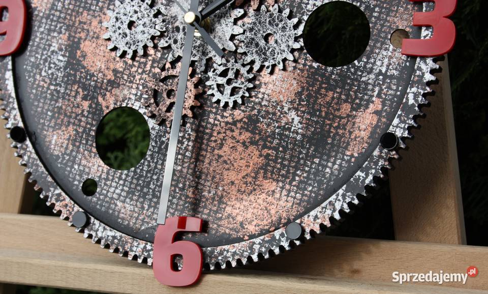 Zegar koło zębate 30 Scrap Metal Art Patyna Loft Dębica