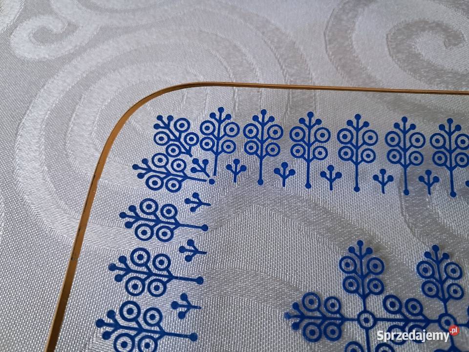 Komplet 3 szklanych pater vintage lata 70 PRL Porcelana i szkło Strzelce Krajeńskie