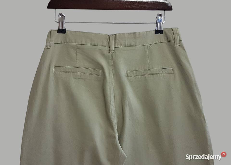 Damskie oliwkowe bawełniane spodnie proste Rozmiar 38(M) Chrzanów