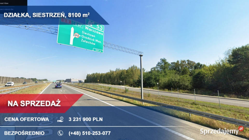 8100m2 działka inwestycyjna S8 Siestrzeń