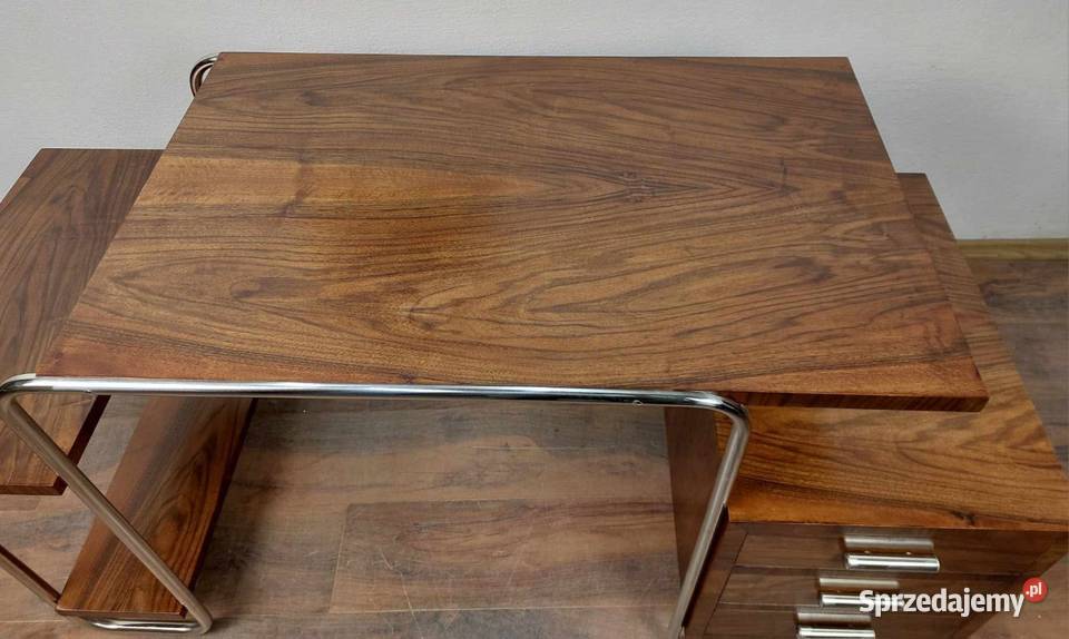 Biurko okleina orzech lakierowane polpolysk ICA Warszawa