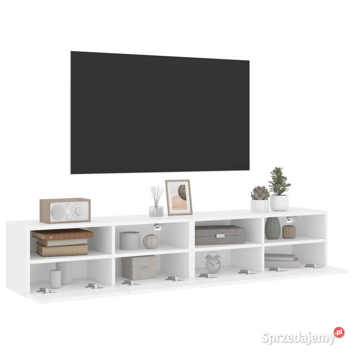 Ścienne szafki TV 2 białe 80x30x30 WM836869 Warszawa