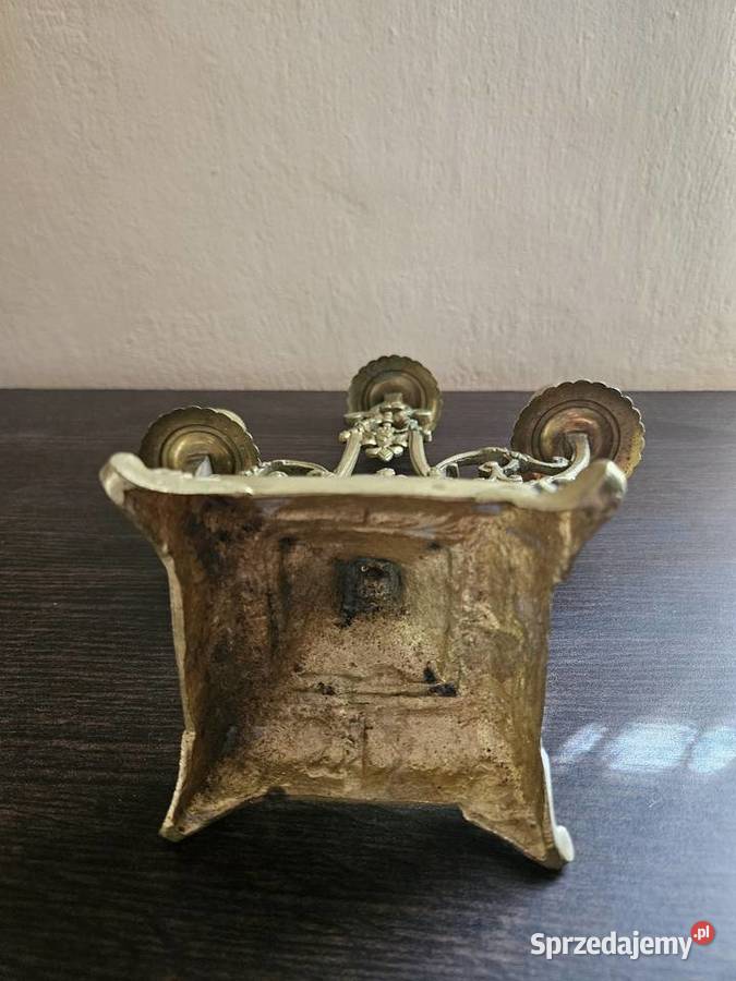 Mosiężny świecznik trójramienny kandelabry Kowal