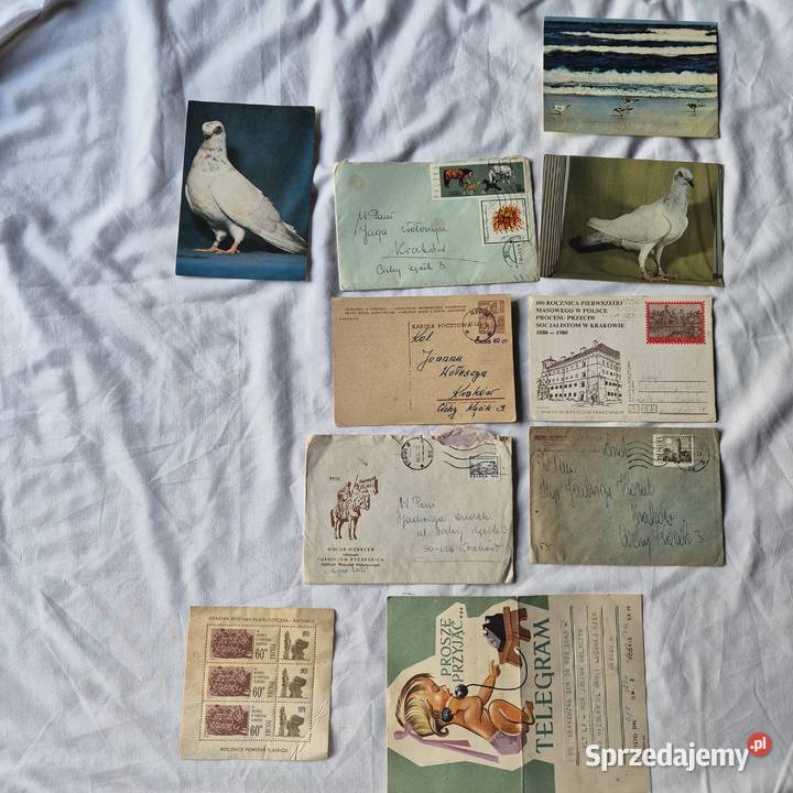 10 Stare znaczki listy kartki telegram Polska Filatelistyka małopolskie Brzesko