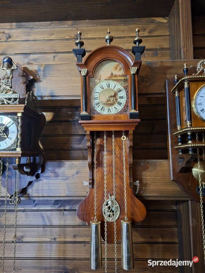 Wiszący zegar holenderski stary drewno