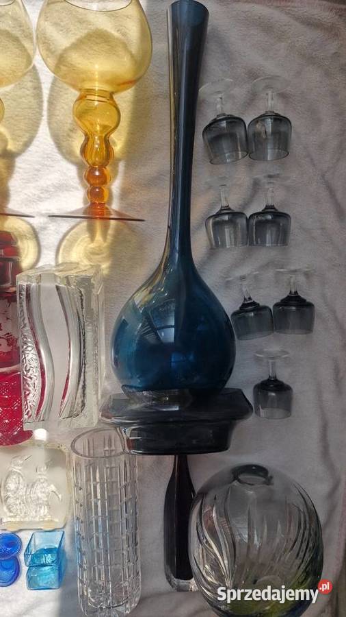 Szkło kolorowe prl 32 zestaw kryształy Kraków