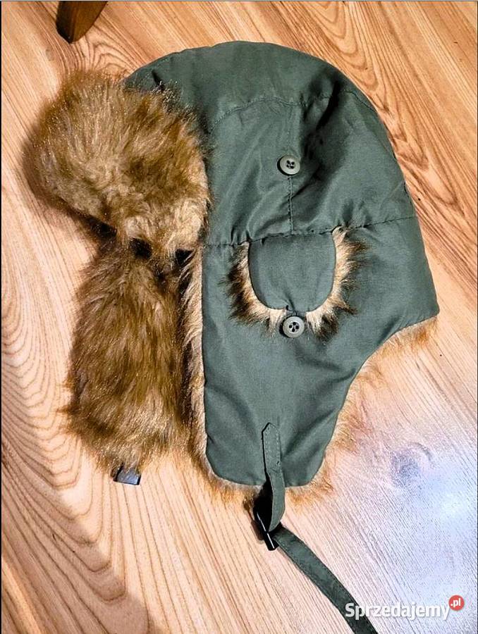 Czapka Pilotka Ushanka Bomberka Khaki Poraj