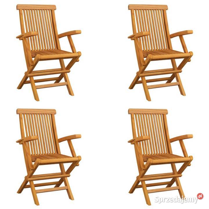 vidaXL Składane krzesła ogrodowe 4 lite drewno Krzesła sprzedam