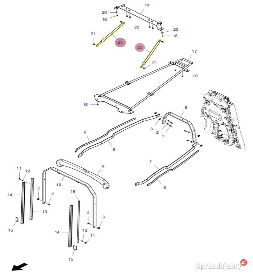 Siłownik gazowy Massey Ferguson Valtra 4351609M1 podlaskie Białystok