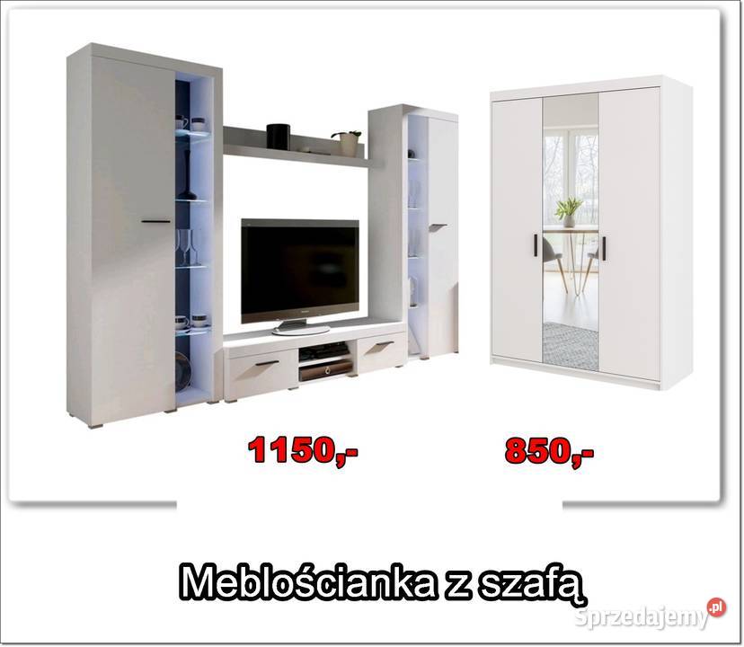 Meblościanka XL i szafa trzydrzwiowa z lustrem Regały Częstochowa
