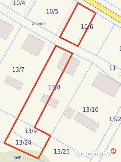 Działka budowlana z dostępem do rzeki 235 ara 2350m2 Sprzedaż Ożenna