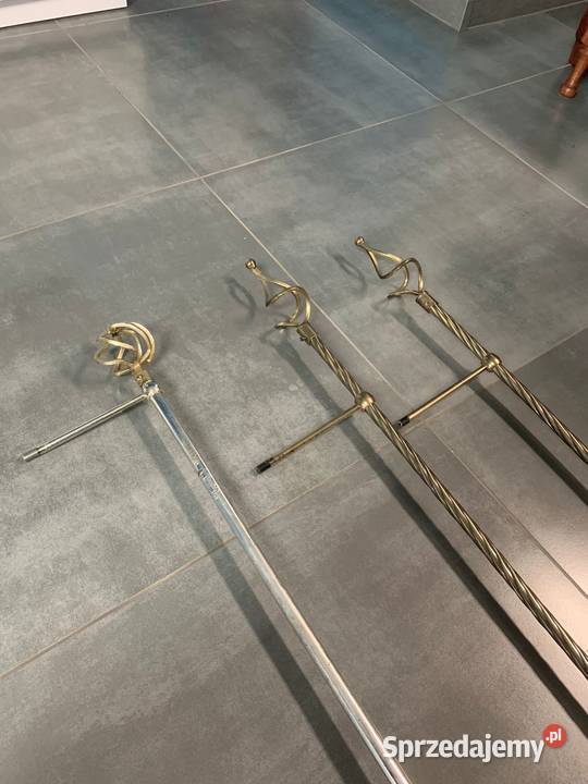 Karnisze pojedyncze metalowe mosiądz srebne inny kolor