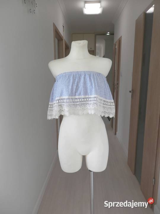 Bluzka Crop Top Bralet z Falbaną bez Ramiączek Rozmiar 40(L) podlaskie Łomża