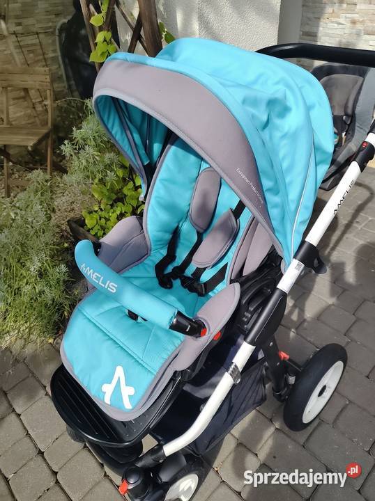 Wózek Amelis 2in1 spacerówka gondola 2w1 niebieski Lesznowola