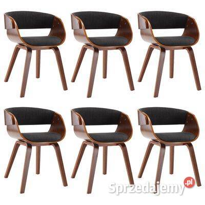 vidaXL Krzesła stołowe 6 szare gięte drewno i Warszawa