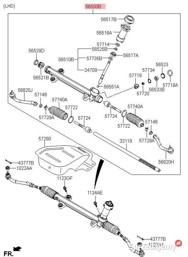 PRZEKŁADNIA MAGLOWNICA HYUNDAI i40 565003Z100 17 sprzedam
