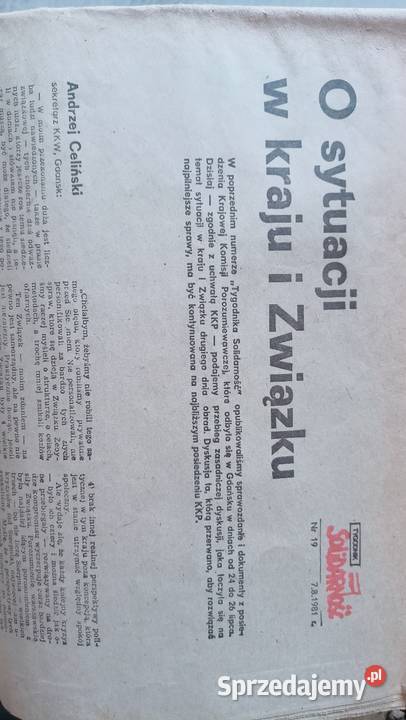 Tygodnik Solidarność 19 Antykwariat Łódź
