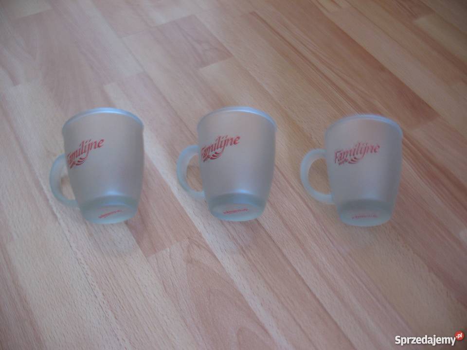 Zestaw 3 kubków Familijne wafle Jutrzenka przezroczysty Chorzów