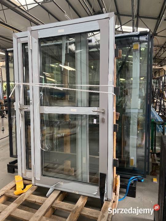Drzwi aluminiowe WICONA ciepłe szare Sieradz sprzedam