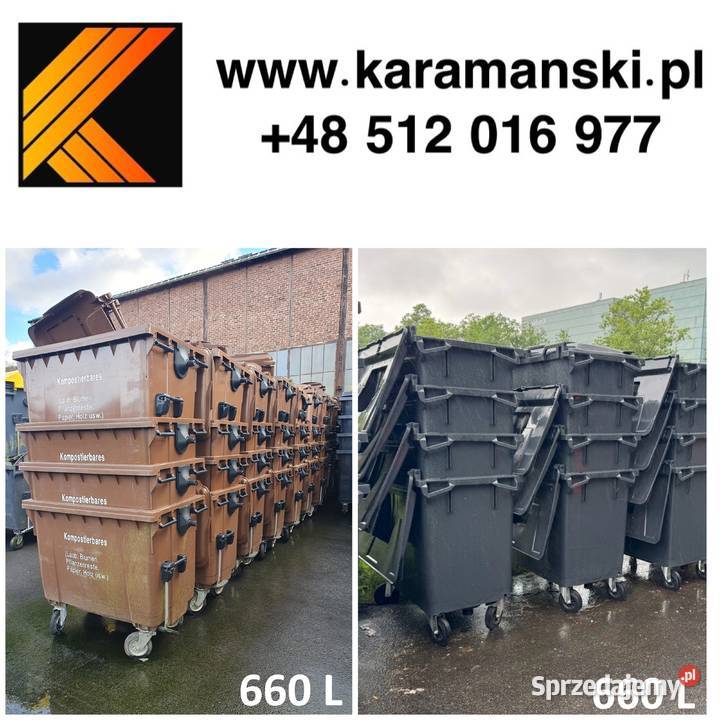 pojemniki na odpady komunalne 240 L używane hurt Szczecin