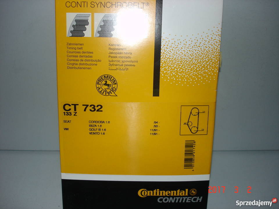 Pasek rozrządu CONTITECH CT732 SEAT VW
