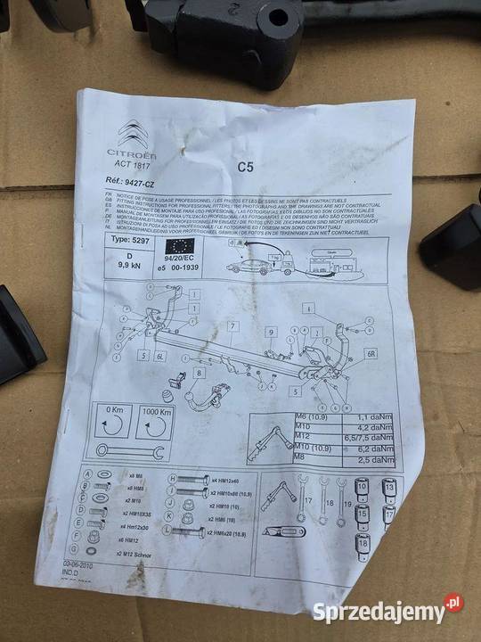 Hak Holowniczy Citroen C5 III X7 9427CZ