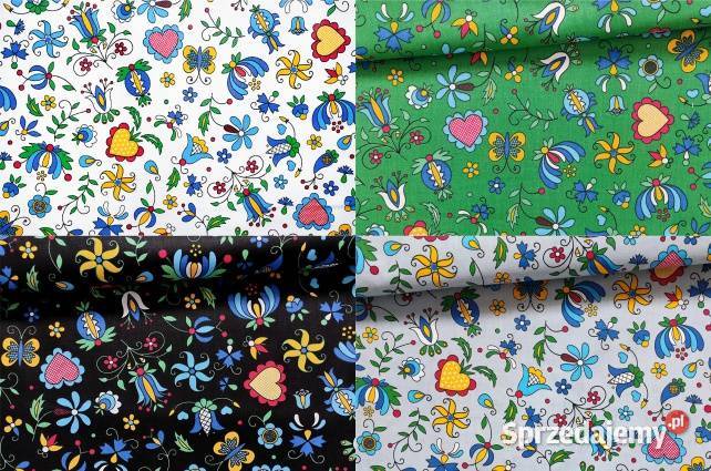 Tkanina z motywem kaszubskim bawełna kaszubska Lublin sprzedam