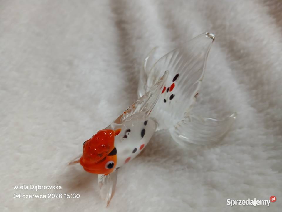 Figurka złota rybka Porcelana i szkło