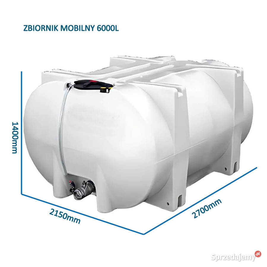 ZBIORNIK NA WODĘ PITNĄ 6000L MOBILNY z Atestem
