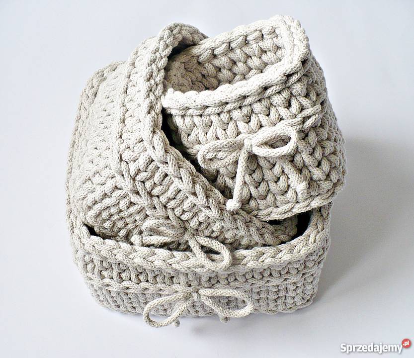 Koszyki kwadratowe bawełniane komplet 3 kujawsko-pomorskie Bydgoszcz